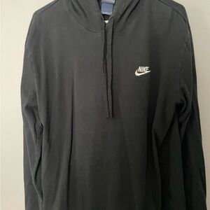 Nike Men's Size Large Black Long Sleeve Pullover Hooded Shirt